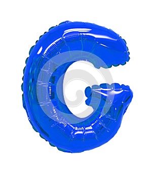 Letter g from a balloon blue