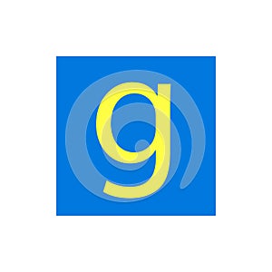 Letter G in blue color box