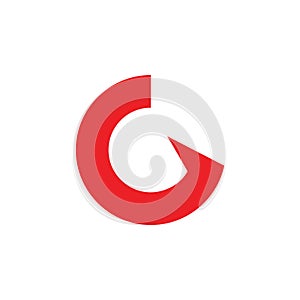 Letter g circel geometric arrow logo