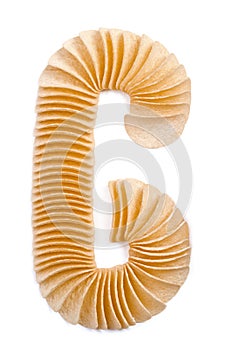 Letter G composed of chips