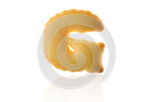 Letter G Cookie Biscuit english capital font isolated