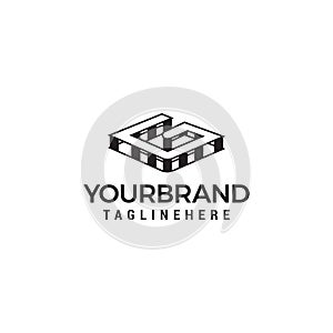 Letter G cube box black Logo Design Template Vector