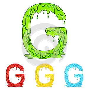 Letter G with flow drops colors