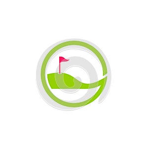 Letter g green golf field logo vector