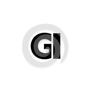 Letter G and I, GI logo design template. Minimal monogram initial based logotype