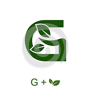 Letter G with a leaf concept. Very suitable in various natural business purposes also for icon, symbol, logo.