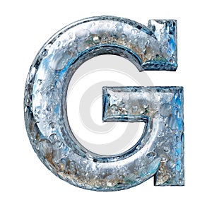 Letter G Liquid font gel alphabet capital character isolated on white transparent