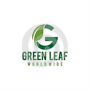 Letter G logo for Green ecology logo vector icon illustration, Abstract Green Leaf Logo design vector template