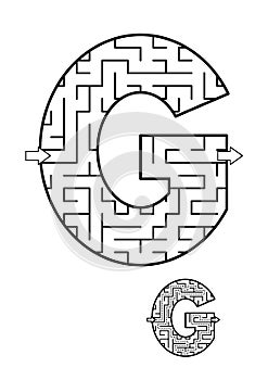 Letter G maze game for kids