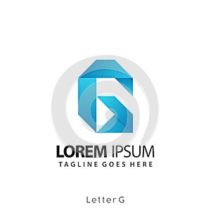 Letter G Origami Logos Design Vector Illustration Template