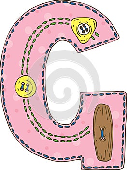 Letter G in Patchwork Style