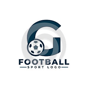 Letter G with Soccer Ball Logo Design. Vector Design Template Elements for Sport Team or Corporate Identity