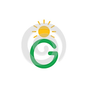 Letter g sun field hill logo vector