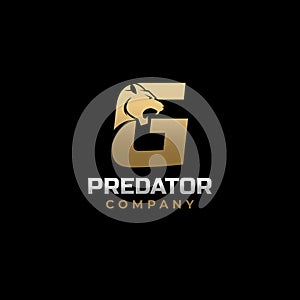 Letter G Tiger, Predator Logo Design Vector