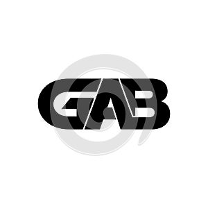 Letter GAB simple monogram logo icon design.