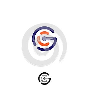 Letter GC CG G C Initial alphabet modern simple logo