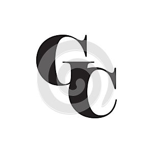 Letter gc simple geometric logo vector