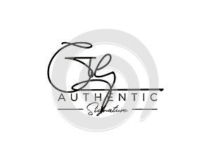 Letter GE Signature Logo Template Vector