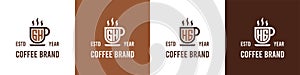 Letter GH and HG Coffee Logo, suitable for any business related to Coffee, Tea, or Other with GH or HG initials photo