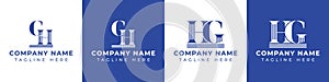 Letter GH and HG Pillar Logo Set, suitable for business with GH and HG related to Pillar photo