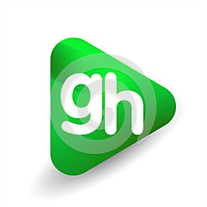 Letter GH logo in triangle shape and colorful background, letter combination logo design for business and company identity photo