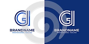 Letter GI Line Monogram Logo, suitable for business with GI or IG initials