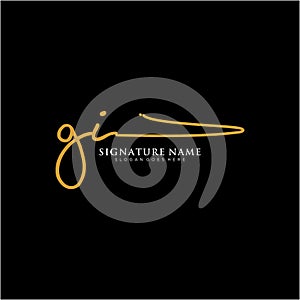 Letter GI Signature Logo Template Vector