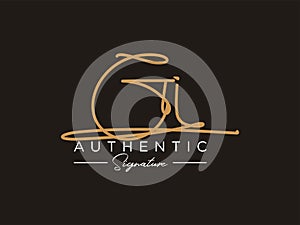 Letter GI Signature Logo Template Vector