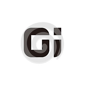 Letter gi simple geometric line clean design vector