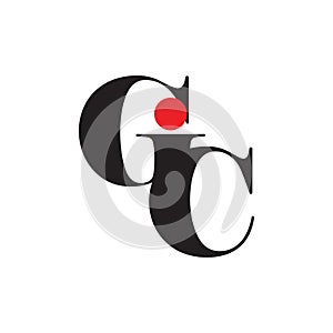 Letter gic simple geometric logo vector
