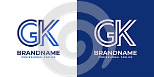 Letter GK Line Monogram Logo, suitable for business with GK or KG initials