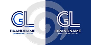 Letter GL Line Monogram Logo, suitable for business with GL or LG initials