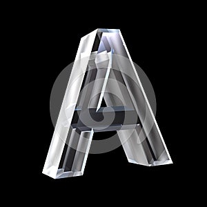 Letter A in glass 3D