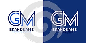 Letter GM Line Monogram Logo, suitable for business with GM or MG initials