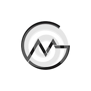 Letter gm linked geometric circle logo vector