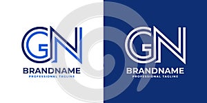 Letter GN Line Monogram Logo, suitable for business with GN or NG initials