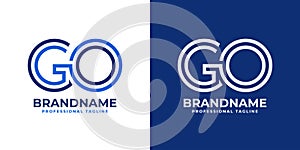 Letter GO Line Monogram Logo, suitable for business with GO or OG initials