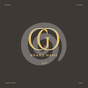 Letter GO Logo Luxury Gold and Brown photo