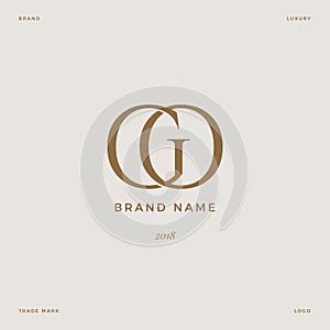 Letter GO Logo Luxury Gold photo