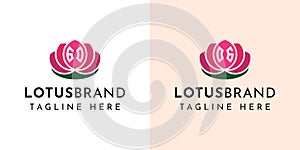 Letter GO and OG Lotus Logo Set, suitable for business related to lotus flowers with GO or OG initials