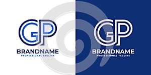 Letter GP Line Monogram Logo, suitable for business with GP or PG initials