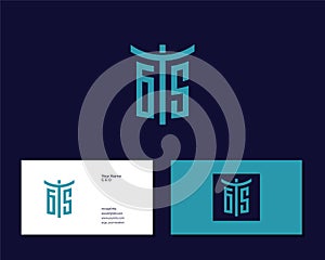 Letter GTS logo design. creative minimal monochrome monogram symbol. Universal elegant vector emblem. Premium business logotype.