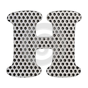Letter H of the alphabet - Stainless steel punched metal sheet