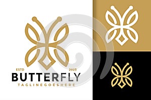 Letter H buttefly leaf logo vector icon illustration
