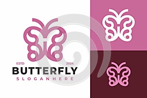 Letter H Butterfly logo design vector symbol icon illustration