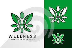 Letter H Butterfly Wellness Logo Vector Design, Creative Logos Designs Concept for Template