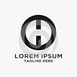 Letter H circle logo design