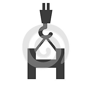 Letter H Construction Logo Template. Construction Logo Crane Concept Symbol