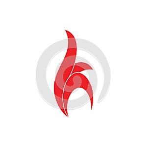 Letter h fire red flame design logo vector