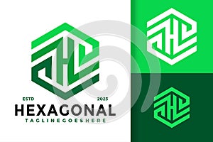 Letter H Hexagonal ogo vector icon illustration